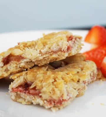 Haferflocken- Erdbeer-Riegel